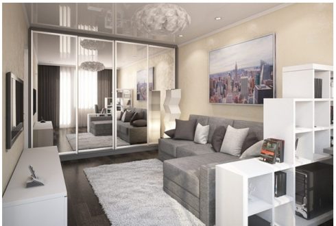 Современный дизайн однокомнатной квартиры в Киеве